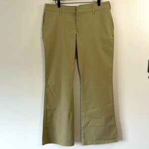 Dickies Women's Khaki Mid Rise Stretch Twill Pants Size 14SH SLIM